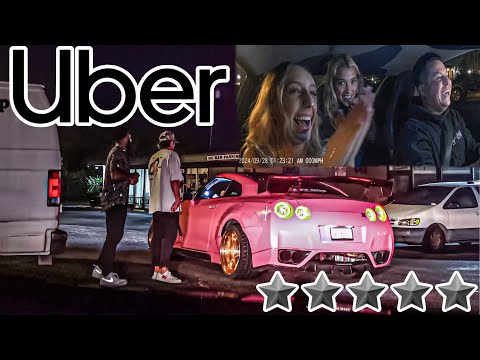 Picking Up DRUNK UBER Riders In A NISSAN GTR