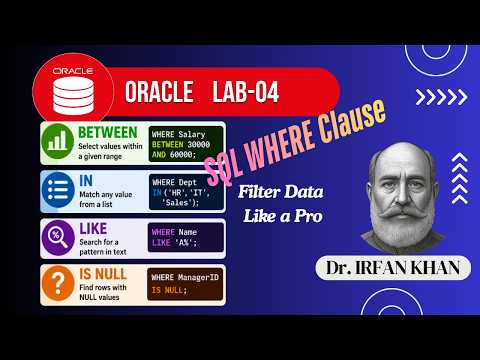 Database Systems Oracle Lab-04 | SQL WHERE Clause Operators | BETWEEN, IN, LIKE & IS NULL | SELECT
