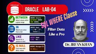 Database Systems Oracle Lab-04 | SQL WHERE Clause Operators | BETWEEN, IN, LIKE & IS NULL | SELECT