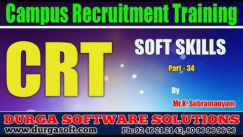 Campus Recruitment Training(CRT) Soft Skills Part- 34 by Subramanyam