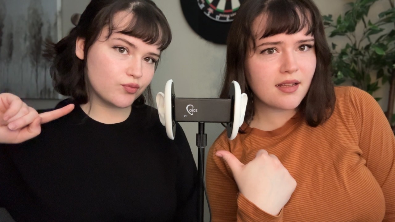 ASMR Twin Ear Triggers 👭🏻✨3Dio Scratching, Massaging, Tapping, Fabric Sounds etc. (no talking)