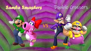Mario Tennis Aces - Luigi And Birdo Vs Wario And Waluigi Samba Smashers Vs Double Crossers
