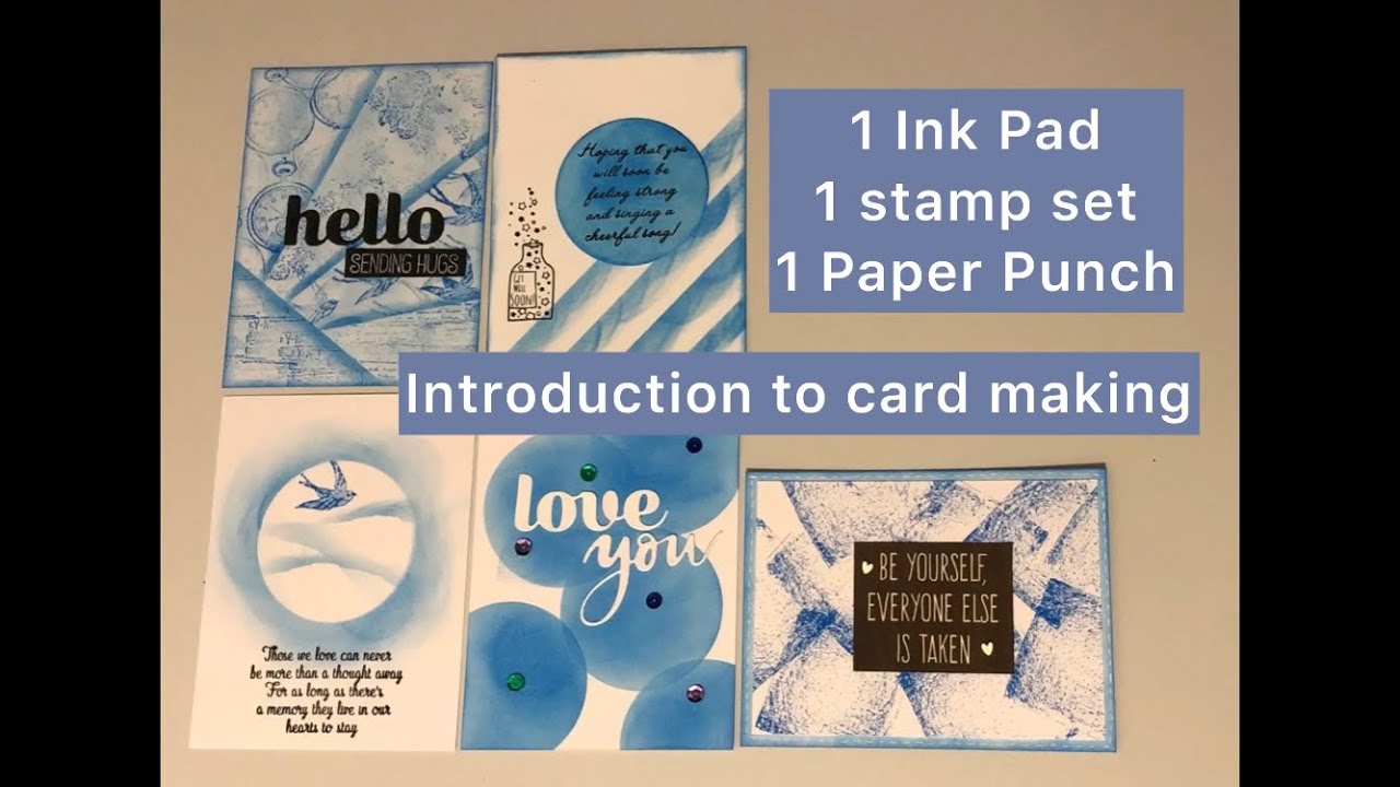 Card Making for Beginners - using 1 Ink Pad and 1 Stamp set - YouTube