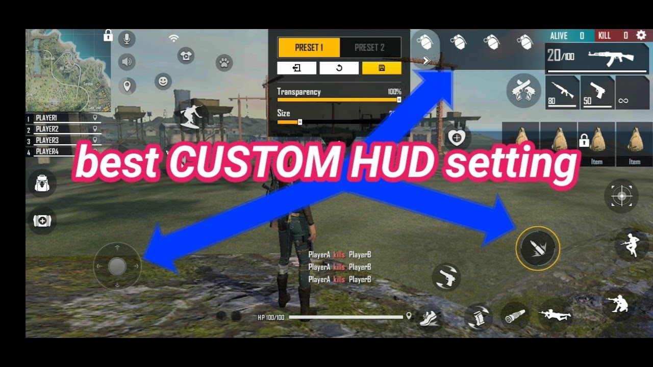 best custum hud setting in free fire 2021 custom hud setting like pro ...