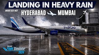 LANDING IN HEAVY RAIN | GROUP FLIGHT - HYDERABAD - MUMBAI INDIGO A321 NEO | MSFS 2024 VATSIM LANDING IN HEAVY RAIN | GROUP FLIGHT - HYDERABAD - MUMBAI INDIGO A321 NEO | MSFS 2024 VATSIM