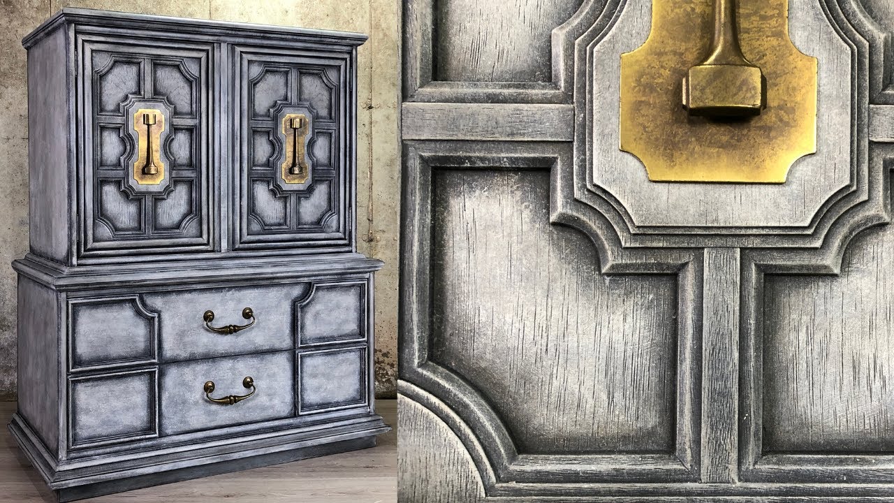 How to Chalk Paint a Dresser / Creating a Stone Finish YouTube