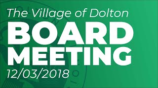 Regular Board Meeting 12/3/18