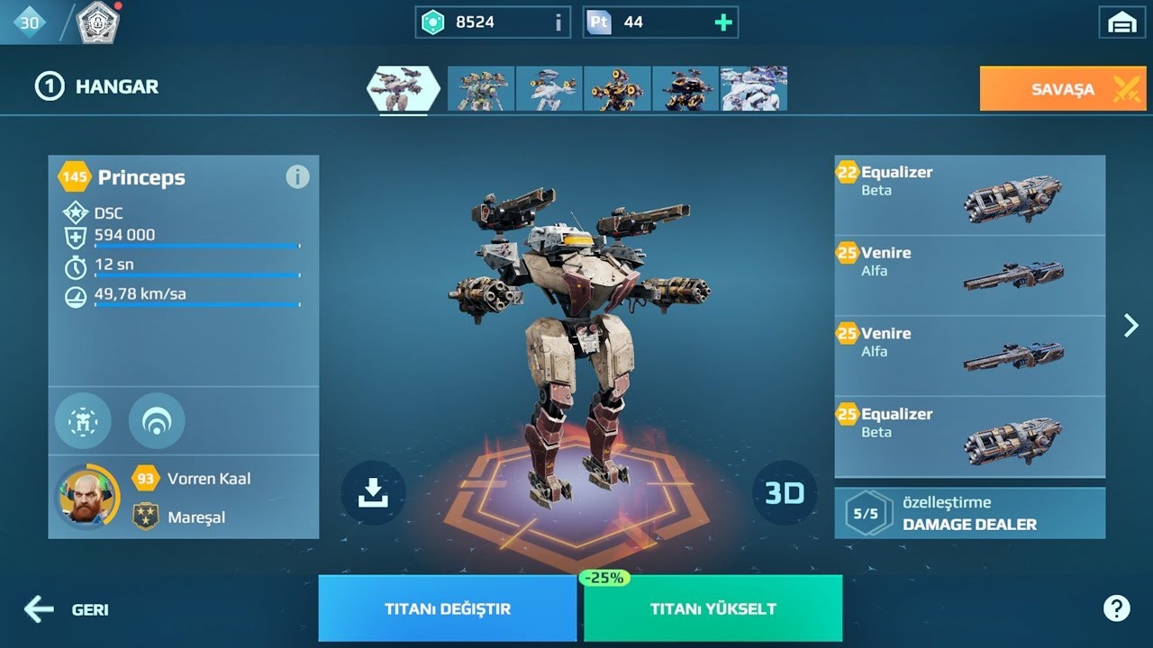 New Titan Princeps / He fights very well.