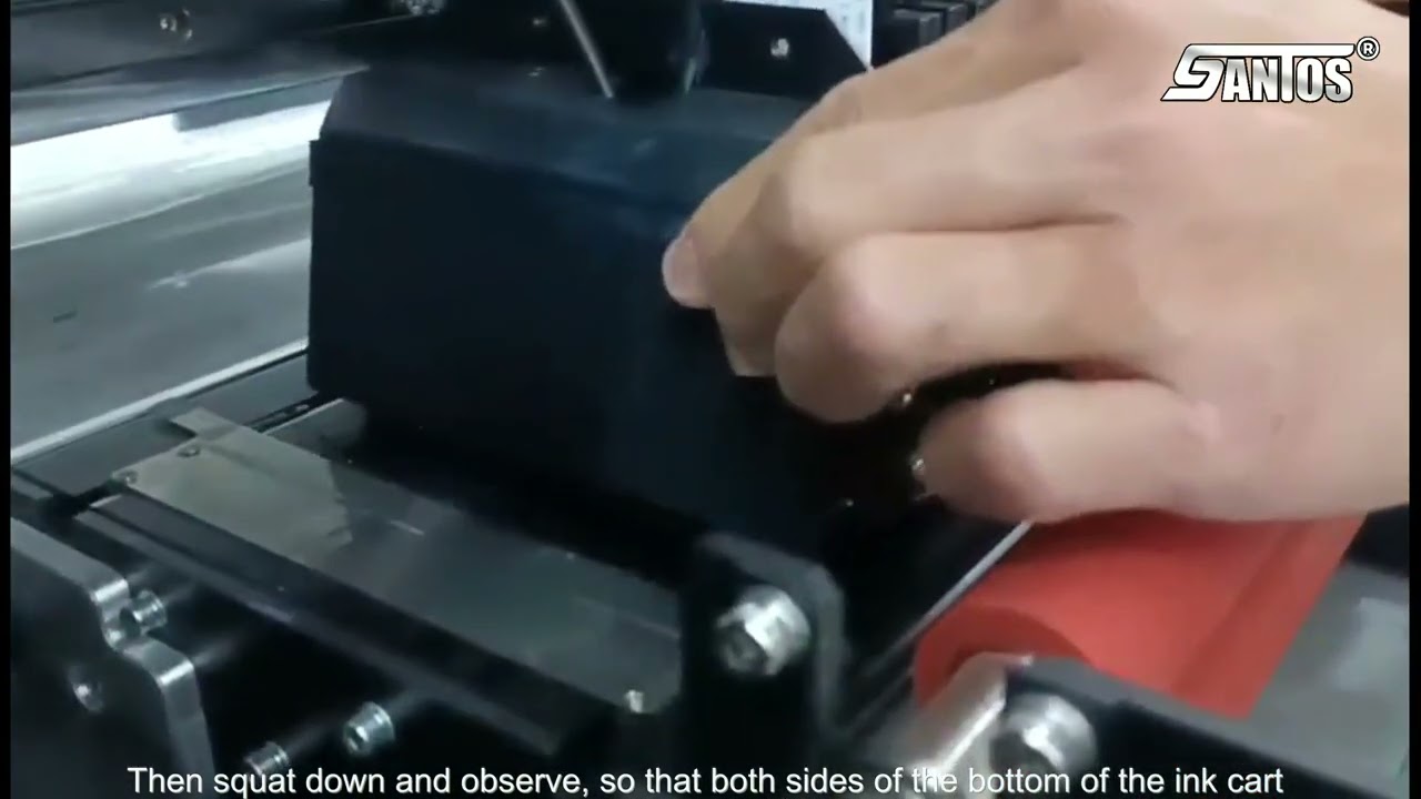 How to adjust the height and flatness of the ink cart on Santos UV DTF printer