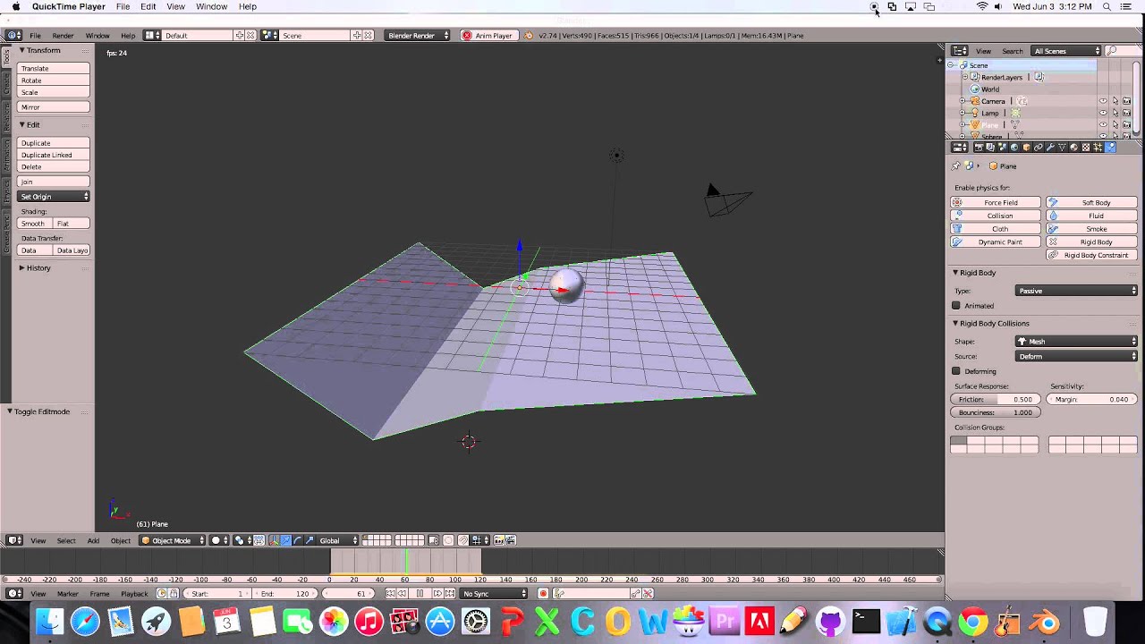 Bouncing Ball Simulation Blender Rigid Body - YouTube