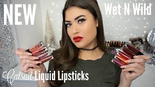 NEW Wet N Wild LIQUID CATSUIT Matte Lipsticks! Review & Swatches