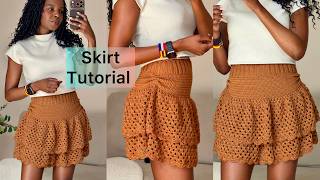 Zuri Tiered Crochet Skirt