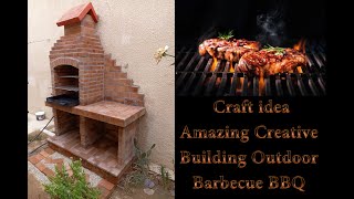 Amazing Creative Construction Barbecue (BBQ) Brick, DIY building outdoor Grillبناء أحدث فرن شواء