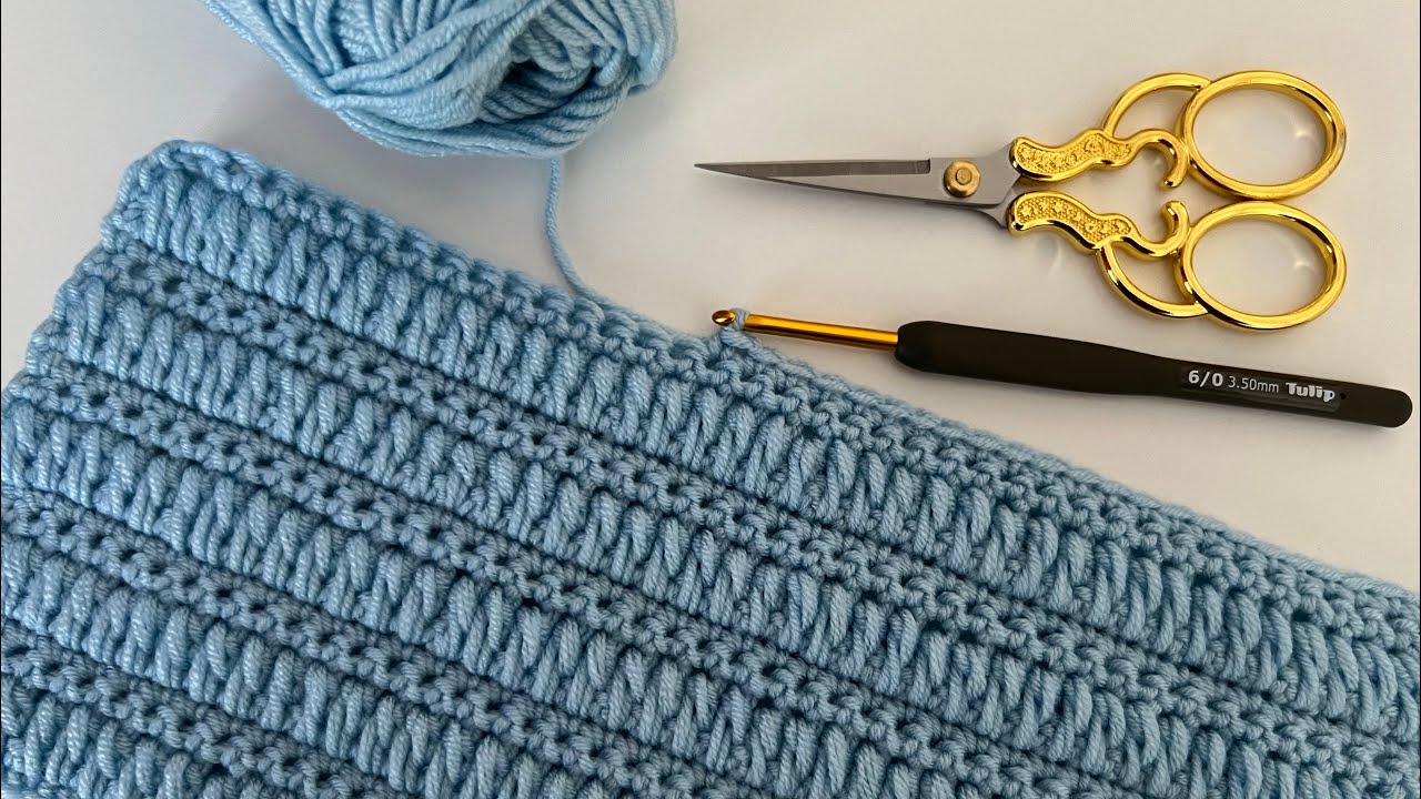 САМЫЙ ПРОСТОЙ УЗОР 😇⚡️Схема детского пледа крючком для начинающих / Вязание спицами