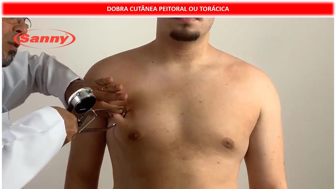 Dobras Cutâneas - Prega Cutânea Peitoral ou Torácica - Como fazer a medida utilizando o adipômetro