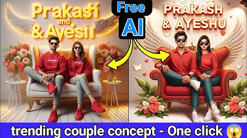 Create 3D Ai Wings Couple Images With Name photo editing | bing image creator @techprakashh