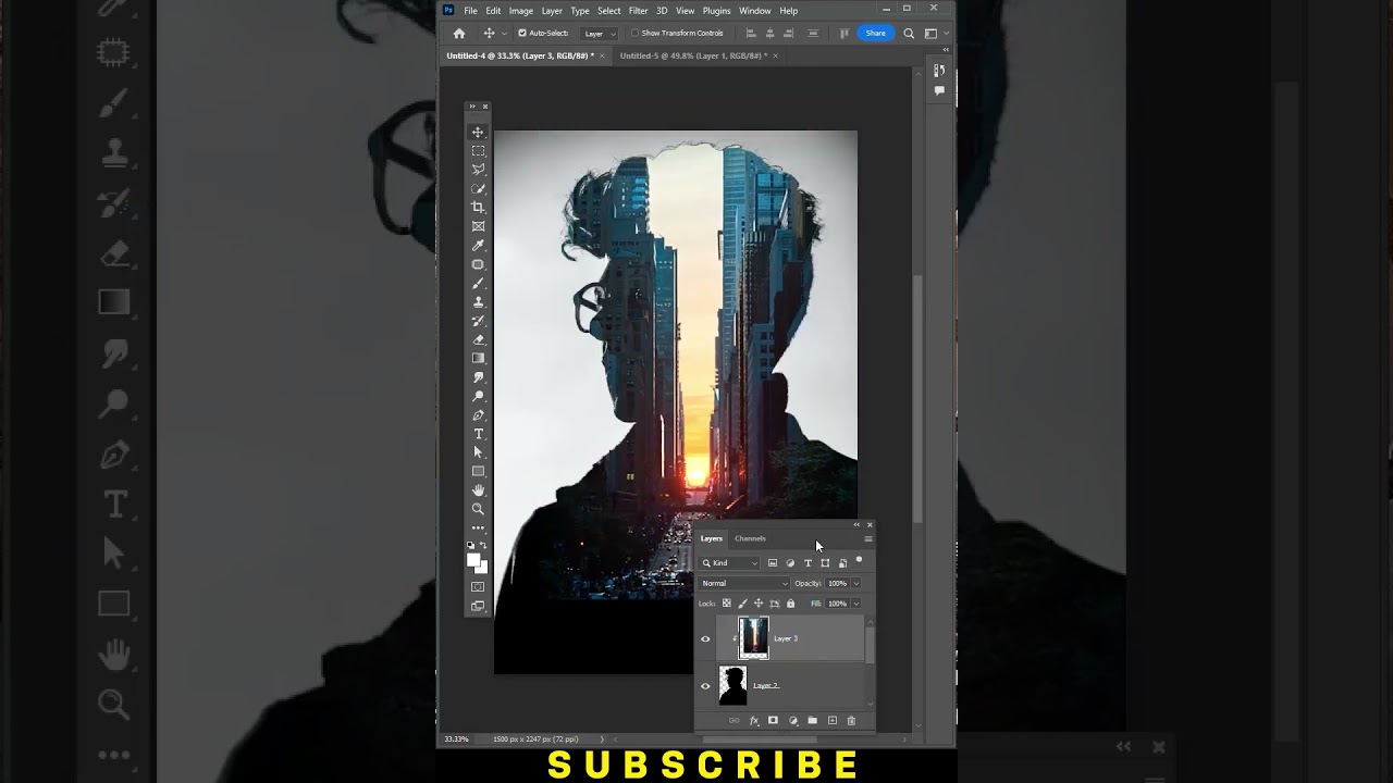 Photo Manipulation - Photoshop Tutorial | double exposure Effect #shorts #photoshop #HMDESIGNERS