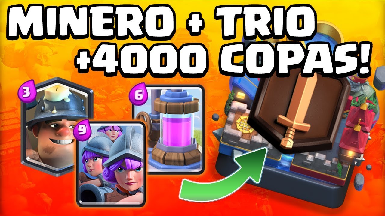 MAZO DE TRIO + MINERO PARA LIGA 1 (4000 COPAS) + SORTEOS | GARY CR | CLASH ROYALE