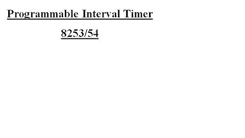 8253 Programmable Interval Timer