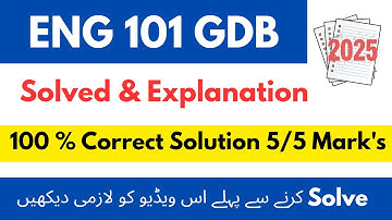 Eng 101 GDB Correct Solution 2025 | Eng 101 Gdb solution 2025 #eng101 #gdb #solution #2025