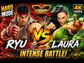 Street Fighter V - Ryu vs Laura (Hard Mode) | Intense Arcade Battle Gameplay [4K 60FPS]