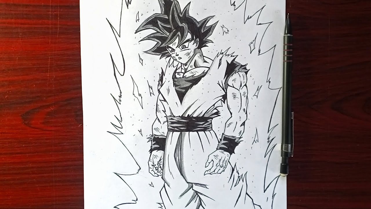 How To Draw Goku MUI Drip, Step By Step