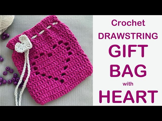 Valentines Day Crochet Bag Heart Knitted Bag 