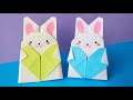 origami bunny with heart| paper rabbit heart| DIY heart bunny