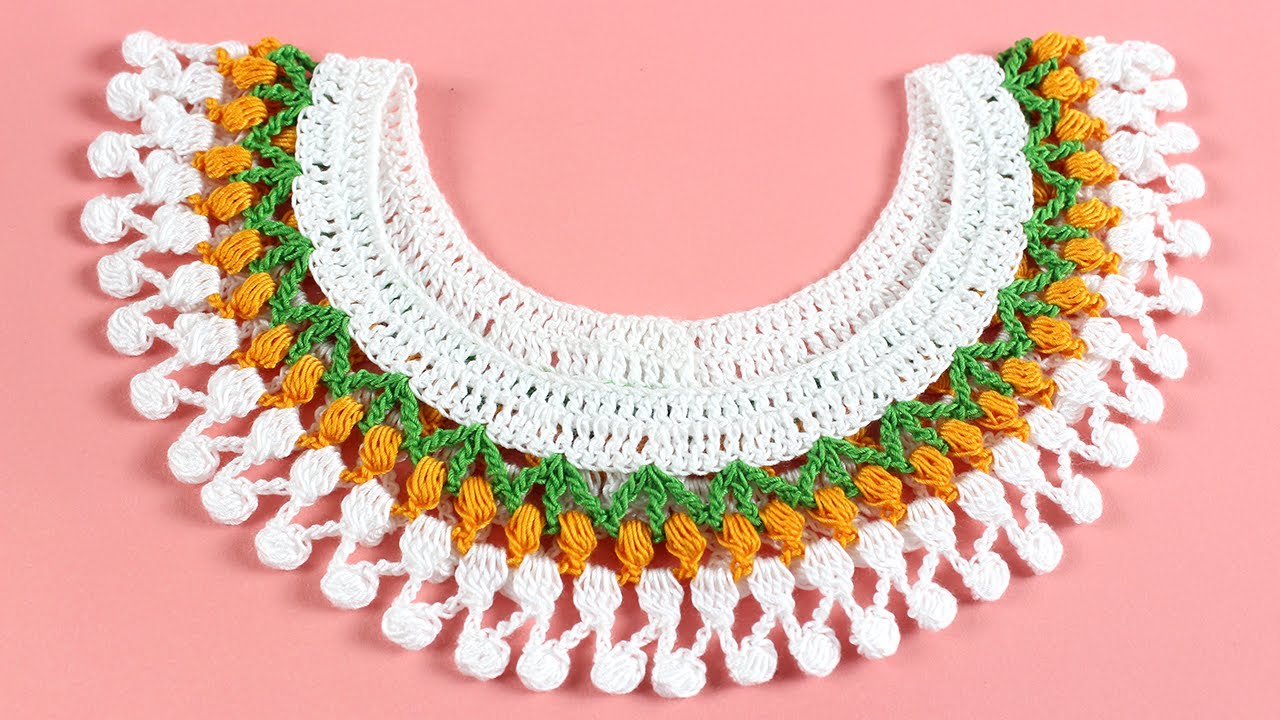 Very easy crochet collar | crochet neck design | কুশিকাটার গলার ডিজাইন-89