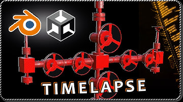 Modeling a Wellhead Christmas Tree in Blender - Timelapse