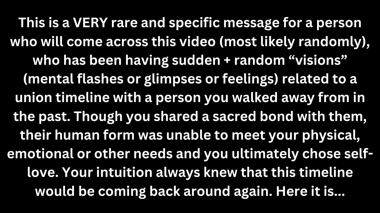 For someone having visions of a union timeline with a twin flame / soulmate you walked away from...