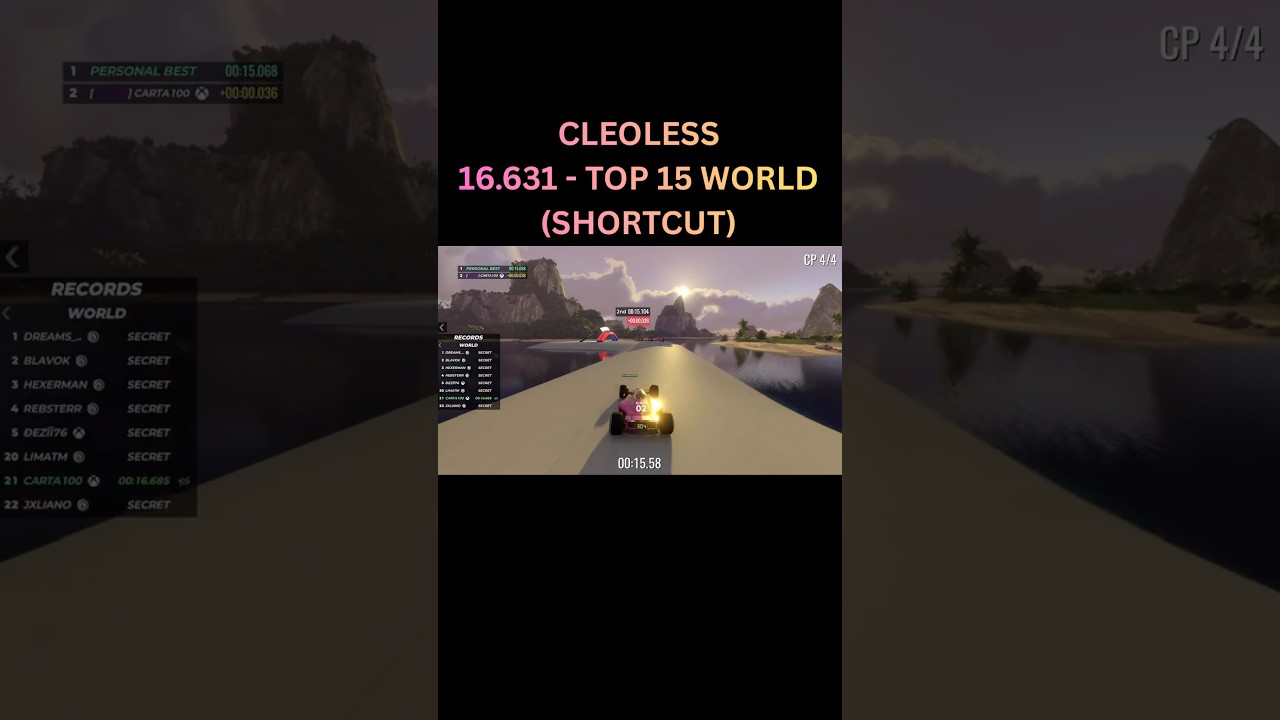 CLEOLESS 16.631 – TOP 15 WORLD 😱 (SHORTCUT) | Trackmania Weekly Shorts Week 60