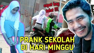 Prank Adek Telat Sekolah Di Hari Minggu  Kesel Karna Telat Di Banguni