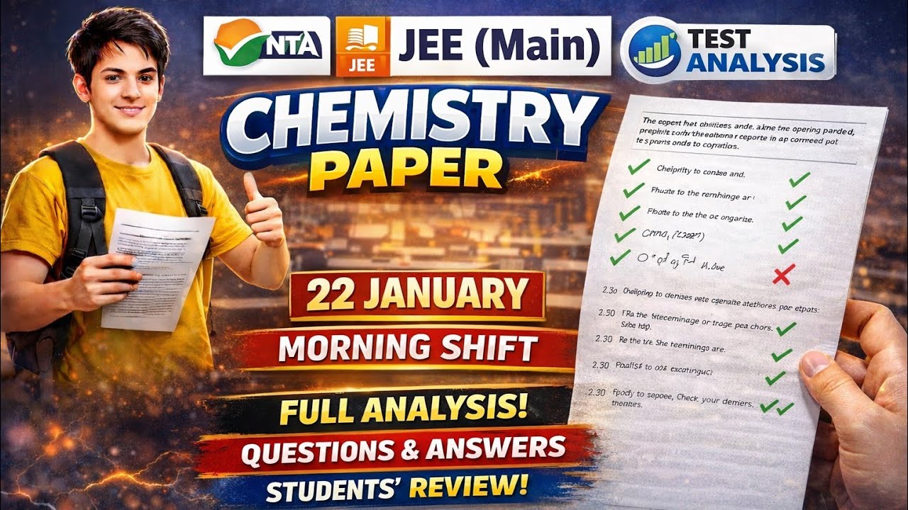 JEE Main 2026 Chemistry Paper | 22 Jan Morning Shift Full Analysis # ...