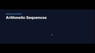 Arithmetic Sequences