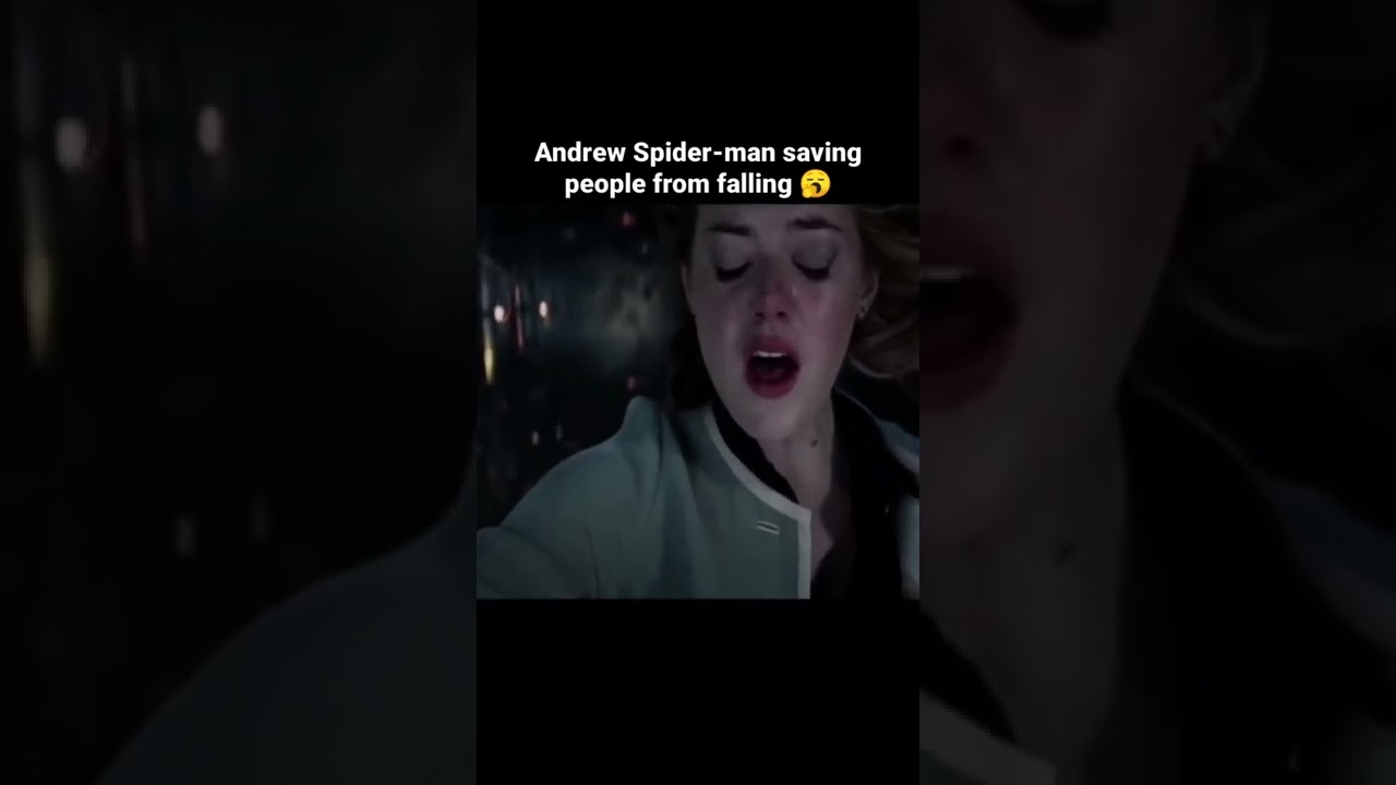 The three spider men saving people falling    