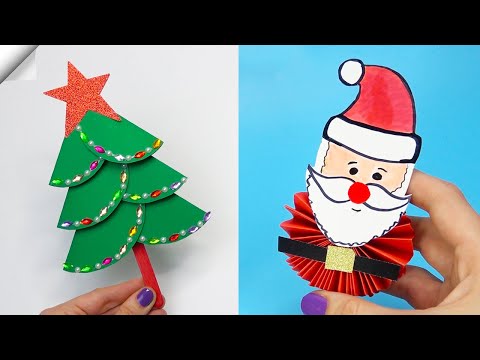 10 DIY christmas Easy paper crafts 5 minute crafts christmas Moving christmas toys