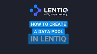 How To Create A Data Pool In Lentiq