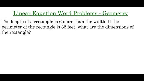 Linear Equation Word Problems - Geometry