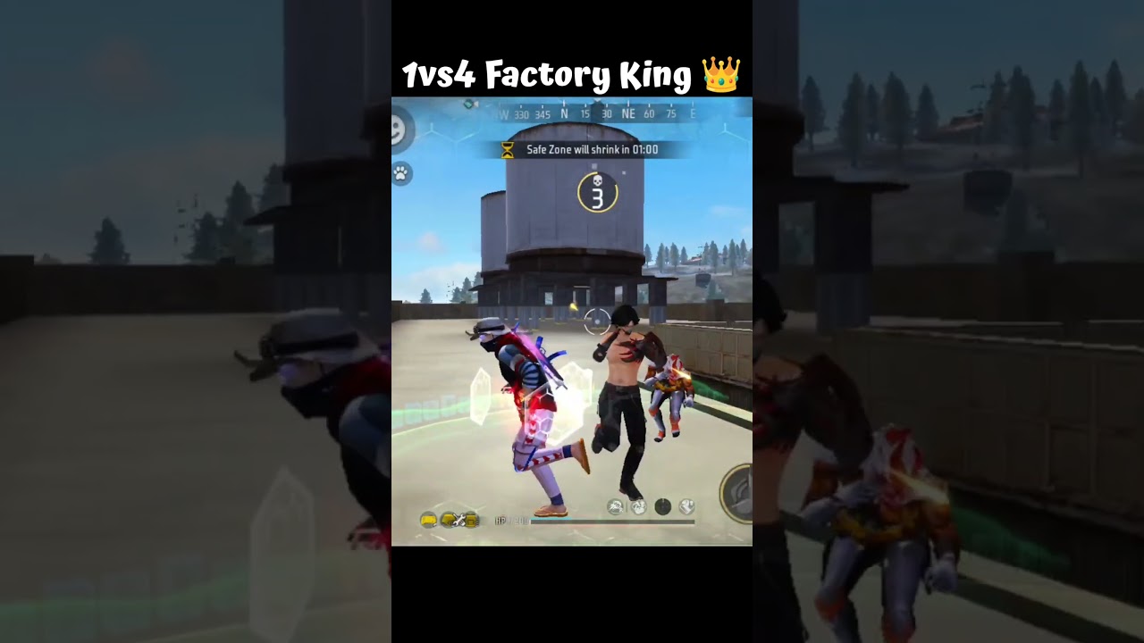 1vs4 Factory Fist Fight 🥵 Factory New King 🤯👑 #shorts #freefire #technobanda