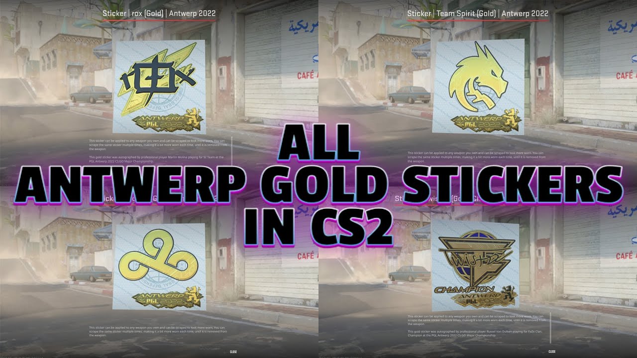 (OLD) ALL Antwerp Gold Stickers in CS2 with Timestamps (No Sound) - YouTube
