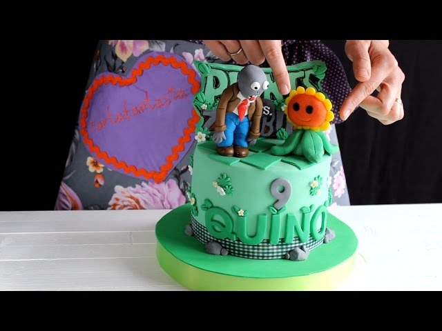 Modelado Planta con fondant. 2ª Parte Tarta Plantas contra Zombies - YouTube