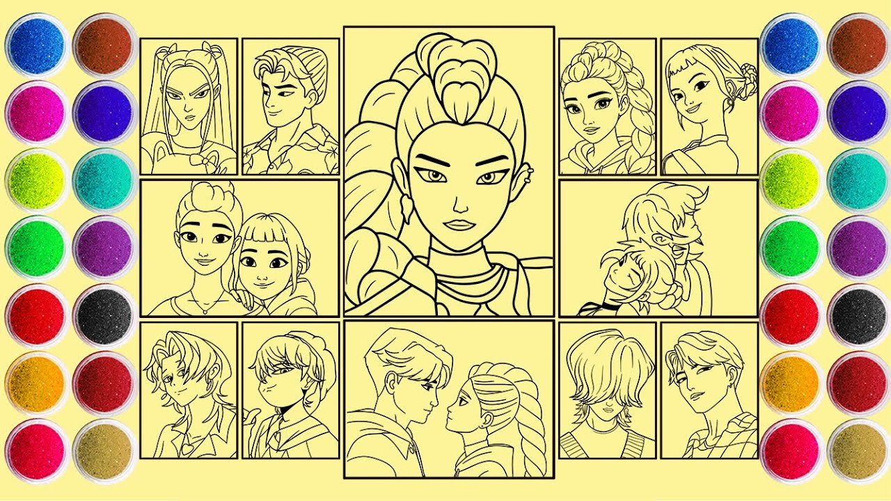 Draw KPop Demon Hunters - Sand Painting - Rumi, Mira, Zoey, Saja Boys, Huntrix, Golden