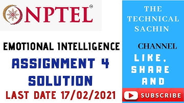 NPTEL Emotional Intelligence|| Assignment-4 || Solution || Week-4|| Online Course 2021||
