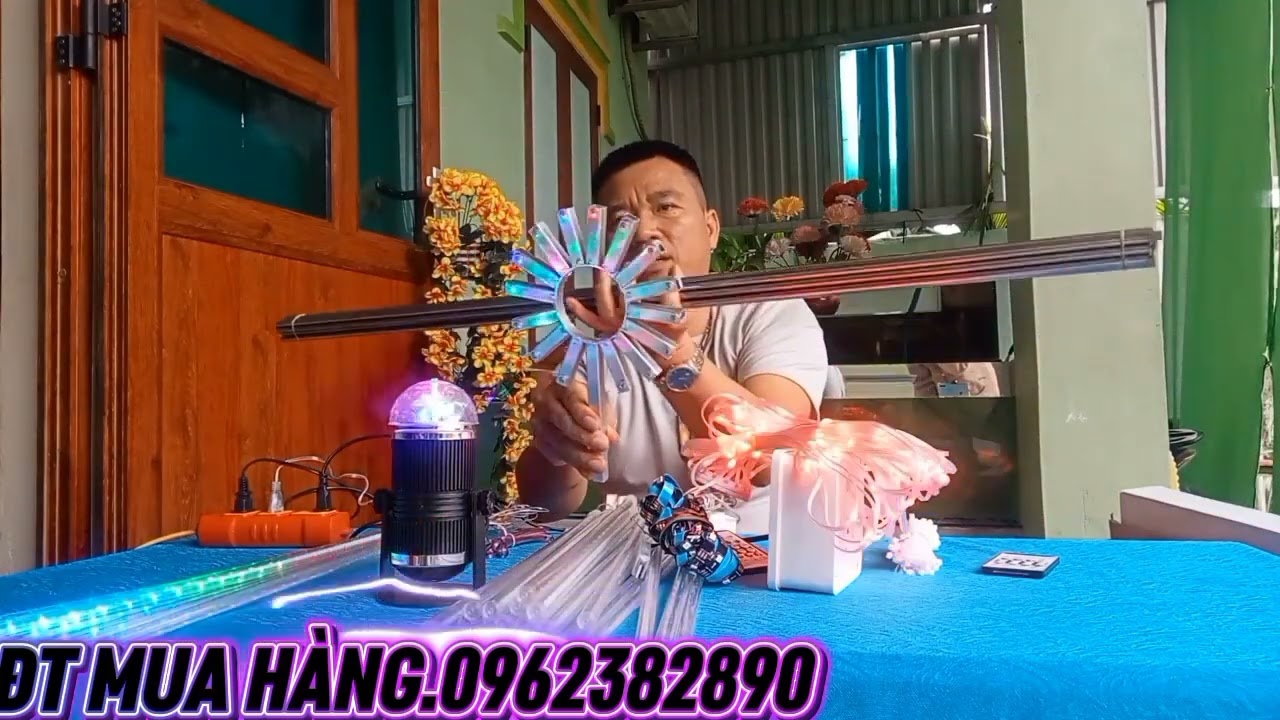 TEST BỘ ĐÈN BẮN PHÁO HOA NGOÀI TRỜI ĐÈN SAO BĂNG CỰC ĐẸP 