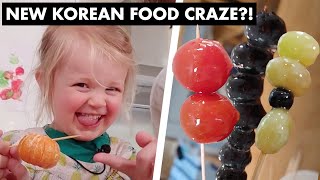 British 2 Year Old Tries Homemade Candied Fruit and ASMR for the first time!! screenshot 3