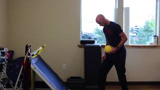 Step to Med Ball Front Toss