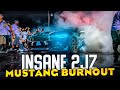 2JZ Mustang Goes CRAZY In The Burnout Contest! ( INSANE 2 STEP SOUND )