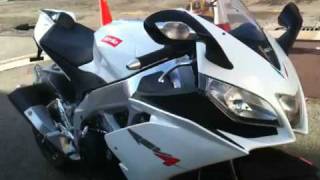 Aprilia RSV4 (Standard 2010 model) in pearl white