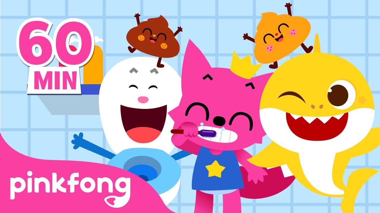 Bom Hábito Num Banheiro com Bebê Tubarão | Baby Shark | +Compilação | Pinkfong Canções para crianças